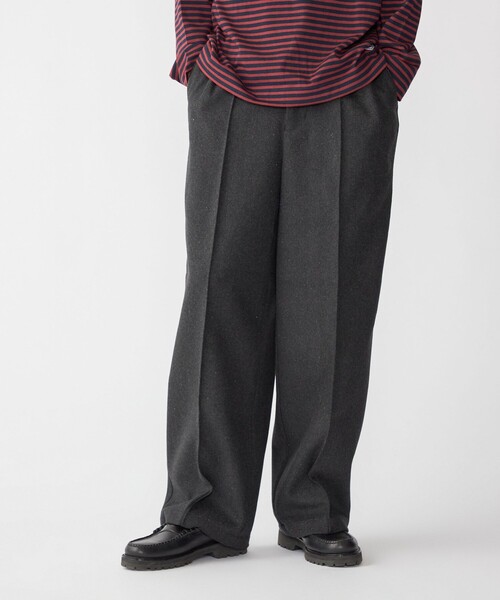 SHIPS（シップス）の「【WEB限定】SHIPS:〈手洗い可能〉ウールブレンド ワイド スラックス（スラックス・メンズ・ブラック/ダークグレー/ベージュ/ネイビー・SMALL/MEDIUM/LARGE/X-LARGE）」の3枚目の写真