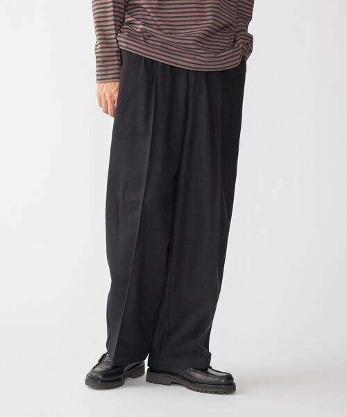 SHIPS（シップス）の「【WEB限定】SHIPS:〈手洗い可能〉ウールブレンド ワイド スラックス（スラックス・メンズ・ブラック/ダークグレー/ベージュ/ネイビー・SMALL/MEDIUM/LARGE/X-LARGE）」の5枚目の写真
