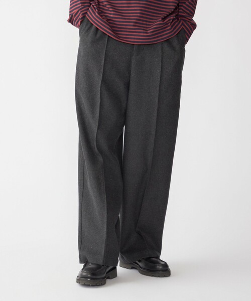 SHIPS（シップス）の「【WEB限定】SHIPS:〈手洗い可能〉ウールブレンド ワイド スラックス（スラックス・メンズ・ブラック/ダークグレー/ベージュ/ネイビー・SMALL/MEDIUM/LARGE/X-LARGE）」の6枚目の写真