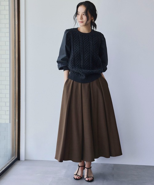 セール】【2025AW】タックフレアロングスカート（スカート）｜ELFRANK