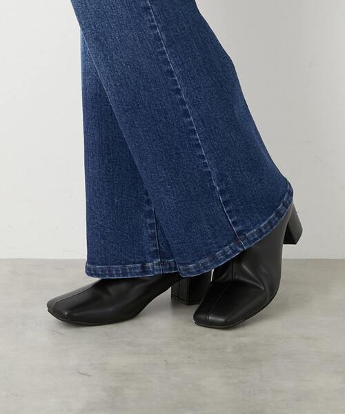 MELROSE claire（メルローズ クレール）の「【スクエアートゥショートブーツ】（ブーツ・レディース・ブラウン/ブラック・2/3/4）」の2枚目の写真