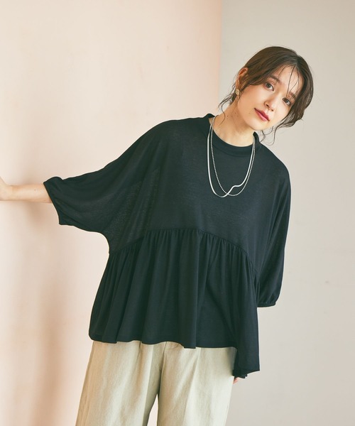 studio CLIP（スタディオクリップ）の「ギャザードルマンプルオーバー（Tシャツ/カットソー・レディース・ブラウン/ブラック/アイボリー・FREE）」の5枚目の写真