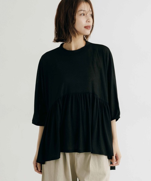 studio CLIP（スタディオクリップ）の「ギャザードルマンプルオーバー（Tシャツ/カットソー・レディース・ブラウン/ブラック/アイボリー・FREE）」の10枚目の写真