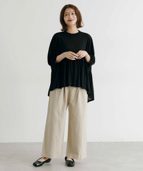 studio CLIP（スタディオクリップ）の「ギャザードルマンプルオーバー（Tシャツ/カットソー・レディース・ブラウン/ブラック/アイボリー・FREE）」の11枚目の写真