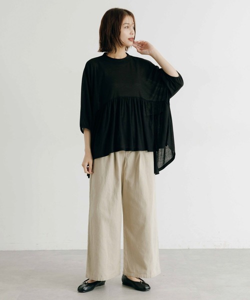 studio CLIP（スタディオクリップ）の「ギャザードルマンプルオーバー（Tシャツ/カットソー・レディース・ブラウン/ブラック/アイボリー・FREE）」の12枚目の写真