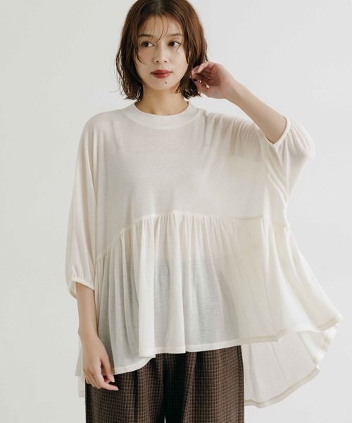 studio CLIP（スタディオクリップ）の「ギャザードルマンプルオーバー（Tシャツ/カットソー・レディース・ブラウン/ブラック/アイボリー・FREE）」の18枚目の写真