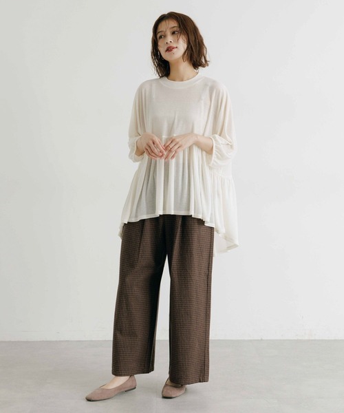 studio CLIP（スタディオクリップ）の「ギャザードルマンプルオーバー（Tシャツ/カットソー・レディース・ブラウン/ブラック/アイボリー・FREE）」の19枚目の写真