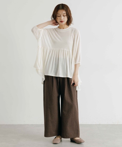 studio CLIP（スタディオクリップ）の「ギャザードルマンプルオーバー（Tシャツ/カットソー・レディース・ブラウン/ブラック/アイボリー・FREE）」の21枚目の写真