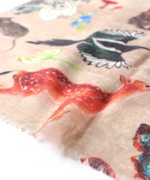 Three Four Time（ｽﾘｰﾌｫｰﾀｲﾑ）の「ウールシルクアニマルショール（ストール/ショール・レディース・ベージュ/ネイビー・FREE）」の15枚目の写真