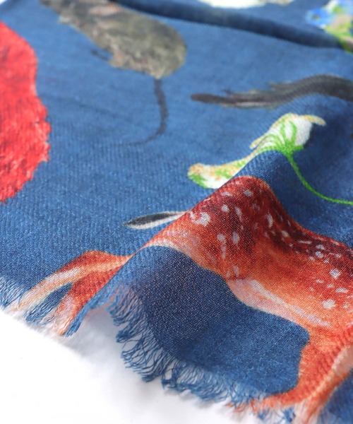 Three Four Time（ｽﾘｰﾌｫｰﾀｲﾑ）の「ウールシルクアニマルショール（ストール/ショール・レディース・ベージュ/ネイビー・FREE）」の17枚目の写真