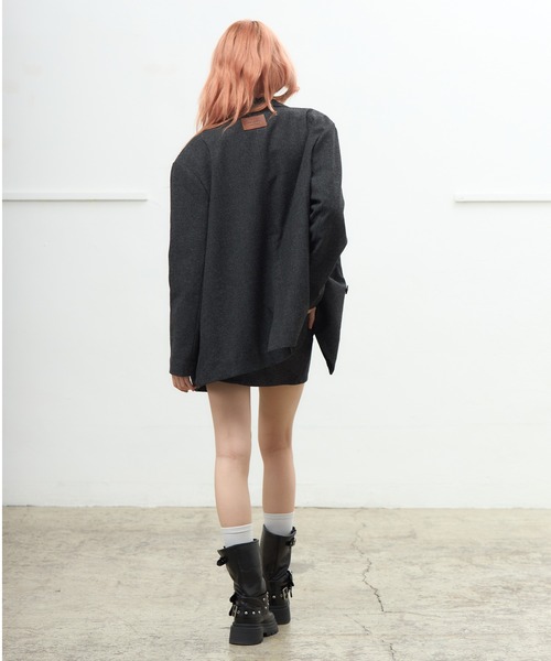 セール】ウールミックスチェックオーバーダブルジャケット（テーラード