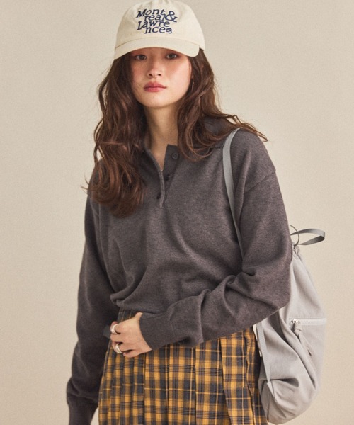 MIRROR STOKE（ミラーストーク）の「【ZOZO限定】POLO-NECK SWEATER/ポロネックセーター（ニット/セーター・レディース・ワイン/グレー/アイボリー・MEDIUM）」の2枚目の写真