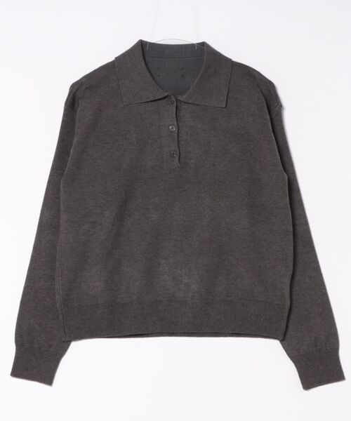 MIRROR STOKE（ミラーストーク）の「【ZOZO限定】POLO-NECK SWEATER/ポロネックセーター（ニット/セーター・レディース・ワイン/グレー/アイボリー・MEDIUM）」の10枚目の写真