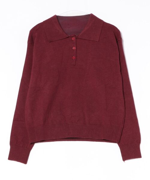 MIRROR STOKE（ミラーストーク）の「【ZOZO限定】POLO-NECK SWEATER/ポロネックセーター（ニット/セーター・レディース・ワイン/グレー/アイボリー・MEDIUM）」の9枚目の写真