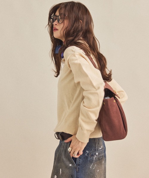 MIRROR STOKE（ミラーストーク）の「【ZOZO限定】POLO-NECK SWEATER/ポロネックセーター（ニット/セーター・レディース・ワイン/グレー/アイボリー・MEDIUM）」の16枚目の写真