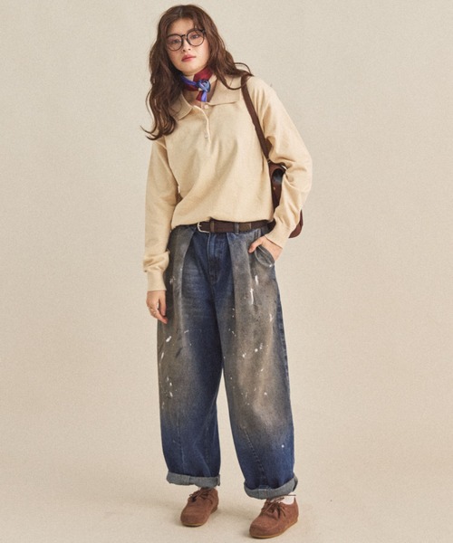 MIRROR STOKE（ミラーストーク）の「【ZOZO限定】POLO-NECK SWEATER/ポロネックセーター（ニット/セーター・レディース・ワイン/グレー/アイボリー・MEDIUM）」の22枚目の写真