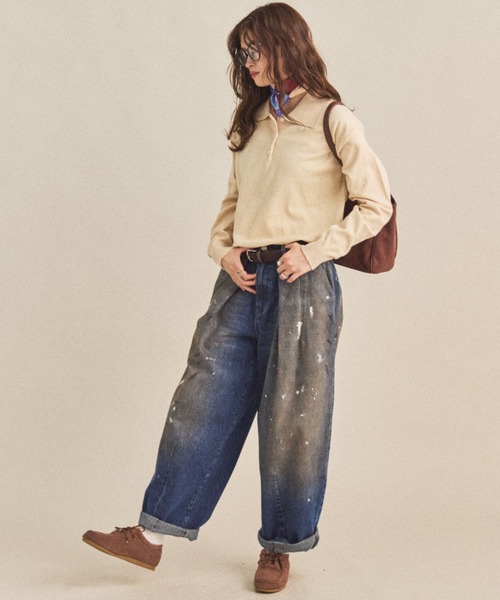 MIRROR STOKE（ミラーストーク）の「【ZOZO限定】POLO-NECK SWEATER/ポロネックセーター（ニット/セーター・レディース・ワイン/グレー/アイボリー・MEDIUM）」の21枚目の写真