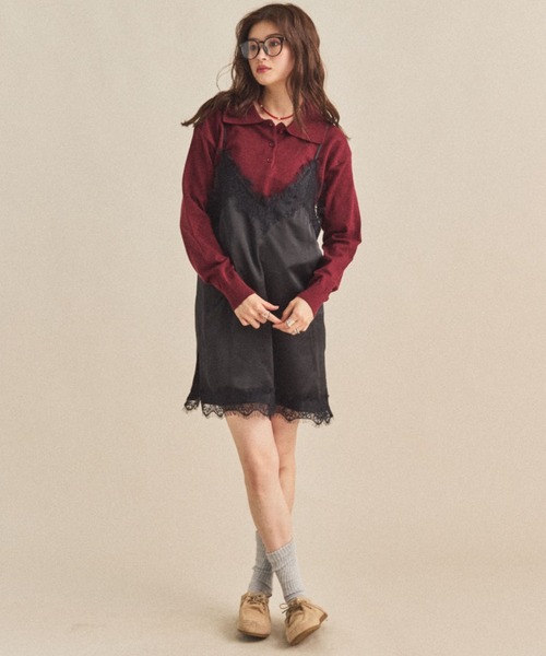 MIRROR STOKE（ミラーストーク）の「【ZOZO限定】POLO-NECK SWEATER/ポロネックセーター（ニット/セーター・レディース・ワイン/グレー/アイボリー・MEDIUM）」の5枚目の写真