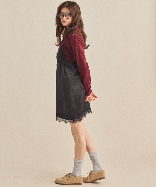 MIRROR STOKE（ミラーストーク）の「【ZOZO限定】POLO-NECK SWEATER/ポロネックセーター（ニット/セーター・レディース・ワイン/グレー/アイボリー・MEDIUM）」の6枚目の写真