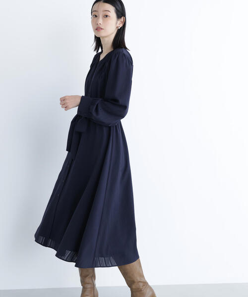 NATURAL BEAUTY BASIC(ナチュラルビューティーベーシック)の「◇ベルテッドシャドーストライプワンピース(ワンピース・レディース・ブルー/グレー/ネイビー・SMALL/MEDIUM)」の21枚目の写真