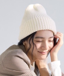 VIS（ビス）の「スパンコールラメニット帽（ニットキャップ/ビーニー）」