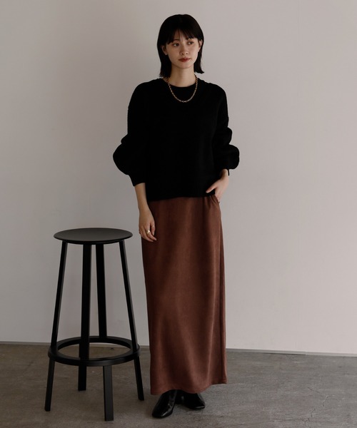 shetila(シェティラ)の「【2点セット】大人のレイヤードニット Vネックニット×タンクトップ(ニット/セーター・レディース・チャコール/ブラウン/グレイッシュベージュ/ブラック・M)」の6枚目の写真