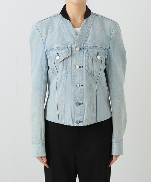 TANAKA（タナカ）の「TANAKA NO COLLAR TRUCKER JACKET ST-4-25-IC：ジャケット（デニムジャケット・レディース・サックスブルー・X-SMALL）」の16枚目の写真