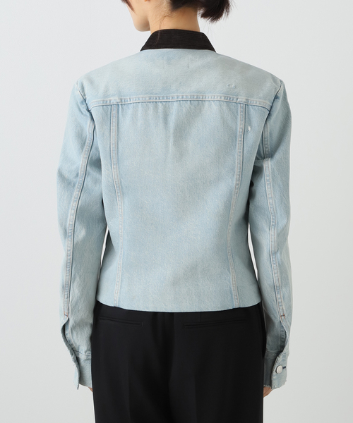 TANAKA（タナカ）の「TANAKA NO COLLAR TRUCKER JACKET ST-4-25-IC：ジャケット（デニムジャケット・レディース・サックスブルー・X-SMALL）」の18枚目の写真