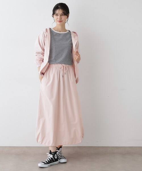 Dessin（デッサン）の「【セットアップ可・洗える】裾スピンドル付きイージースカート（スカート・レディース・ブラック/カーキ/ピンク・01/02）」の7枚目の写真