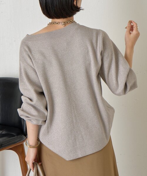 Jena espace merveilleux(ジェナ エスパスメルヴェイユ)の「【再登場!】ラメプレーティングニット(ニット/セーター・レディース・チャコールグレー/ベージュ/ネイビー・FREE)」の18枚目の写真