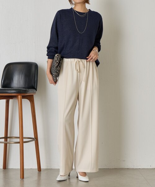 Jena espace merveilleux(ジェナ エスパスメルヴェイユ)の「【再登場!】ラメプレーティングニット(ニット/セーター・レディース・チャコールグレー/ベージュ/ネイビー・FREE)」の20枚目の写真