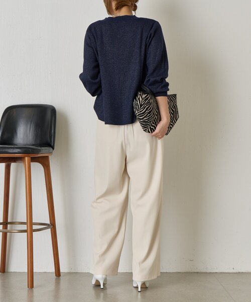 Jena espace merveilleux(ジェナ エスパスメルヴェイユ)の「【再登場!】ラメプレーティングニット(ニット/セーター・レディース・チャコールグレー/ベージュ/ネイビー・FREE)」の22枚目の写真