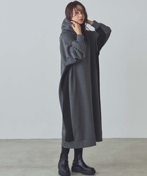 Gready Brilliant | 裏起毛バイカラーフーディ(ワンピース)