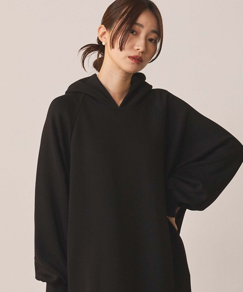 Gready Brilliant（グレディブリリアン）の「裏起毛バイカラーフーディ（ワンピース・レディース・グレー系その他/ブラック×ベージュ・FREE）」の7枚目の写真