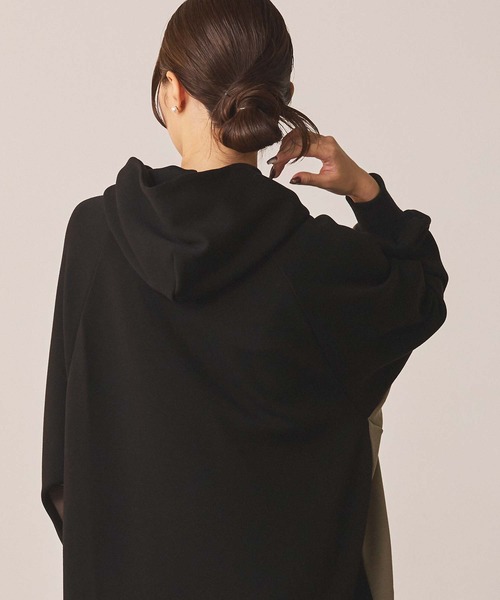 Gready Brilliant（グレディブリリアン）の「裏起毛バイカラーフーディ（ワンピース・レディース・グレー系その他/ブラック×ベージュ・FREE）」の9枚目の写真