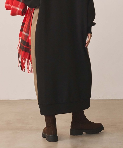 Gready Brilliant（グレディブリリアン）の「裏起毛バイカラーフーディ（ワンピース・レディース・グレー系その他/ブラック×ベージュ・FREE）」の12枚目の写真