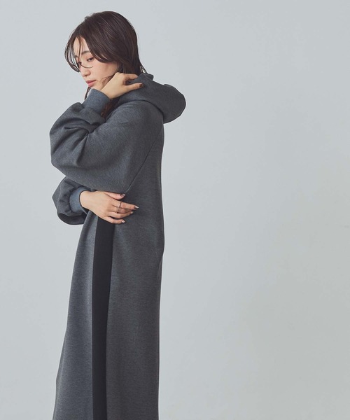 Gready Brilliant（グレディブリリアン）の「裏起毛バイカラーフーディ（ワンピース・レディース・グレー系その他/ブラック×ベージュ・FREE）」の20枚目の写真