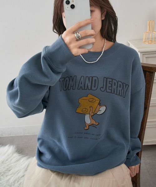 A by MAGASIN DE MODE(エーバイマガジンデモード)の「【A by MAGASIN DE MODE】JERRY チーズ&ボックス USED風 スウェット MNY(スウェット・メンズ・ブラック系1/サックスブルー/ブラック系その他2/アイボリー・L/M)」の4枚目の写真