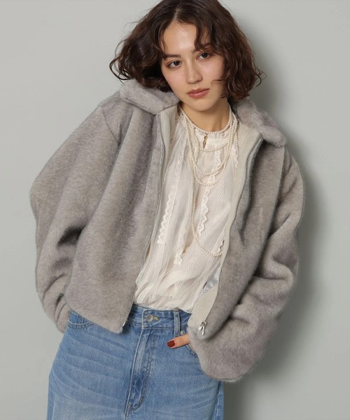 新品 Arpege story アルページュストーリー ミンク風ショートコート ミンク風ショートコート（ダウンジャケット/コート）｜Arpege story