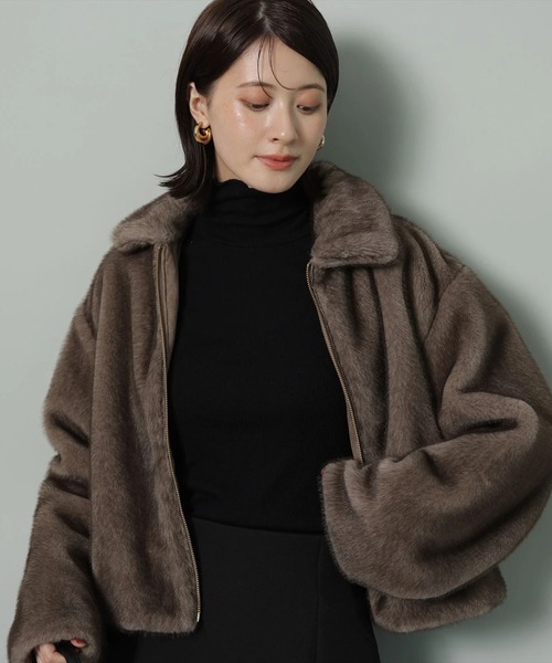 新品 Arpege story アルページュストーリー ミンク風ショートコート ミンク風ショートコート（ダウンジャケット/コート）｜Arpege story