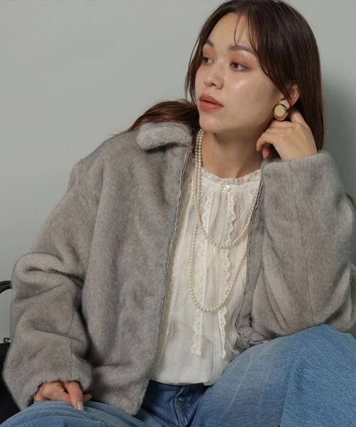 ミンク風ショートコート（ダウンジャケット/コート）｜Arpege story