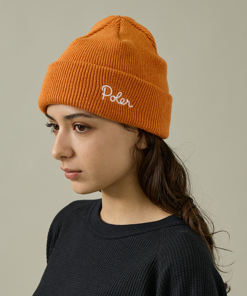 POLeR（ポーラー）の「【POLER / ポーラー】SHALLOW BEANIE / シャロー ビーニー/ユニセックス（ニットキャップ/ビーニー・メンズ・ブラック/ベージュ/オレンジ・フリー）」の3枚目の写真