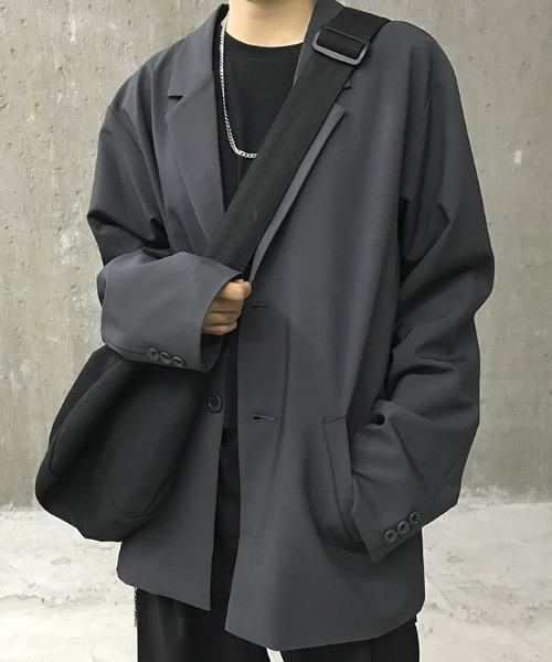 CREARE -LINO-(クレアーレリノ)の「オーバーサイズテーラードジャケット(テーラードジャケット・メンズ・ブラック/グレー・L/M)」の9枚目の写真