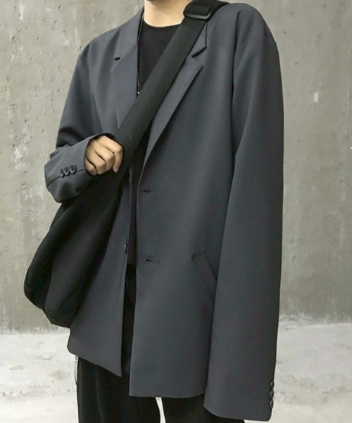 CREARE -LINO-(クレアーレリノ)の「オーバーサイズテーラードジャケット(テーラードジャケット・メンズ・ブラック/グレー・L/M)」の3枚目の写真