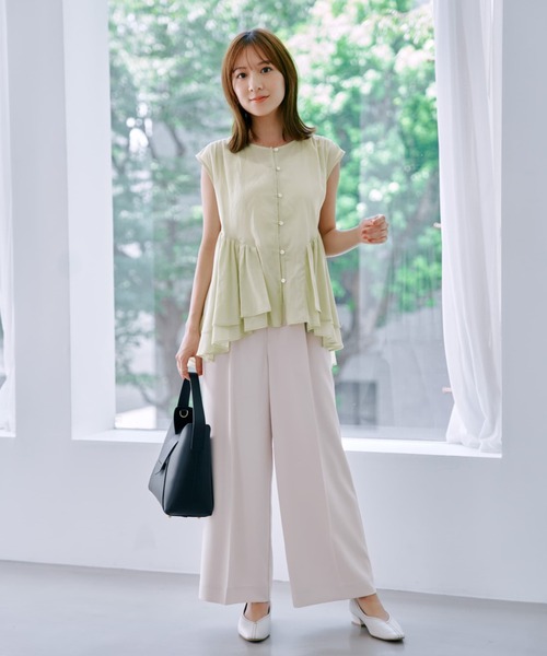 COHINA(コヒナ)の「ソフトドビーストレートパンツ 【低身長・小柄女性】(その他パンツ・レディース・ベージュ/ブラック・S-Regular/XS-Regular/S-Short/XS-Short)」の7枚目の写真