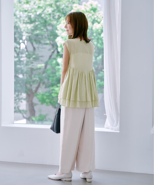 COHINA(コヒナ)の「ソフトドビーストレートパンツ 【低身長・小柄女性】(その他パンツ・レディース・ベージュ/ブラック・S-Regular/XS-Regular/S-Short/XS-Short)」の8枚目の写真