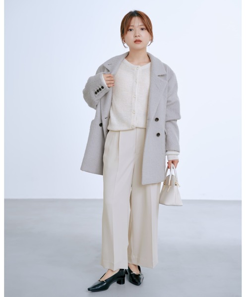 COHINA(コヒナ)の「ソフトドビーストレートパンツ 【低身長・小柄女性】(その他パンツ・レディース・ベージュ/ブラック・S-Regular/XS-Regular/S-Short/XS-Short)」の9枚目の写真