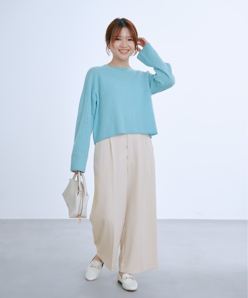 COHINA(コヒナ)の「ソフトドビーストレートパンツ 【低身長・小柄女性】(その他パンツ・レディース・ベージュ/ブラック・S-Regular/XS-Regular/S-Short/XS-Short)」の10枚目の写真