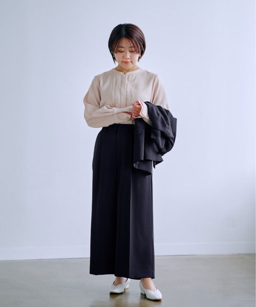 COHINA(コヒナ)の「ソフトドビーストレートパンツ 【低身長・小柄女性】(その他パンツ・レディース・ベージュ/ブラック・S-Regular/XS-Regular/S-Short/XS-Short)」の3枚目の写真