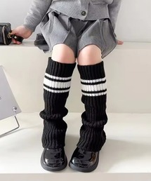 TONE SELECT GOODS（トーンセレクトグッズ）の「【urge select】《キッズアイテム》3本ライン リブニット レッグウォーマー/レッグカバー（レッグウォーマー）」